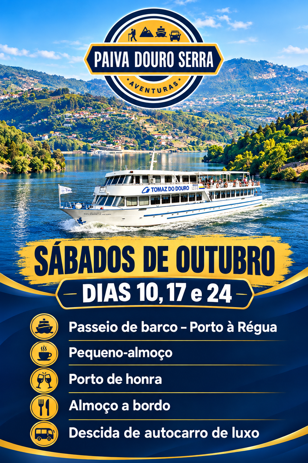 Passeio de Barco - Porto / Régua / Porto